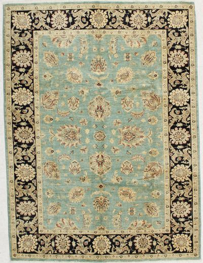Light Blue Ushak Rug #1613 • 5′9″ x 7′10″ • 100% Wool