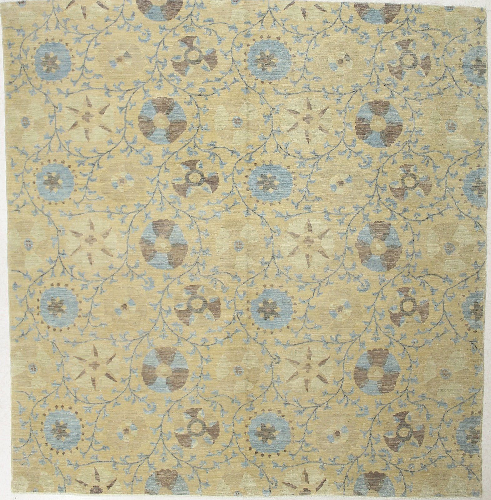 Gold Ottoman Rug 2368 • 9′10″ x 10′2″ • 100 Wool • Hasan's Rugs